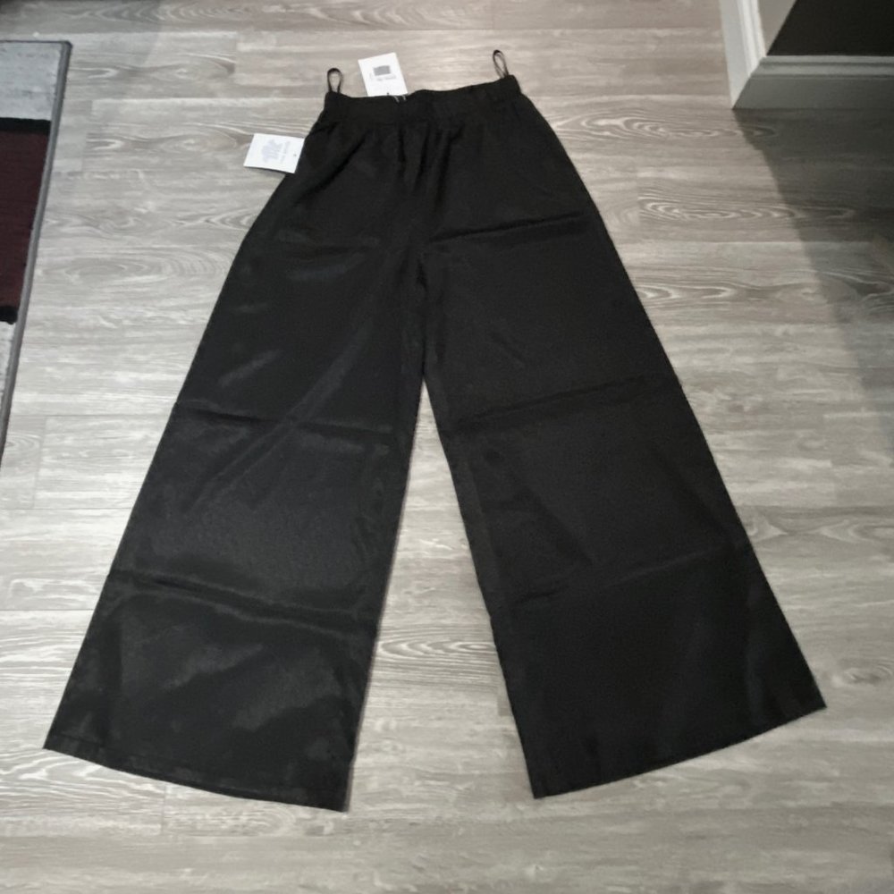 (9) Alamour New Pull On Minimalist Office Basic Wide Palazzo Leg High Rise Pants